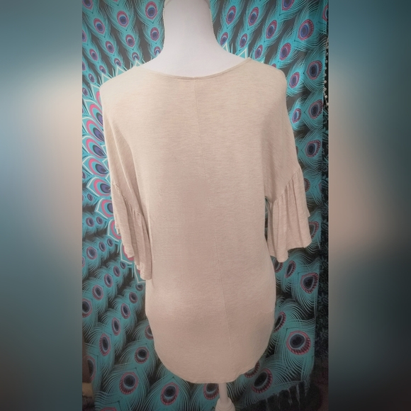 ANTHRO- Cream/Beige Bell-Sleeved Blouse - Picture 5 of 6